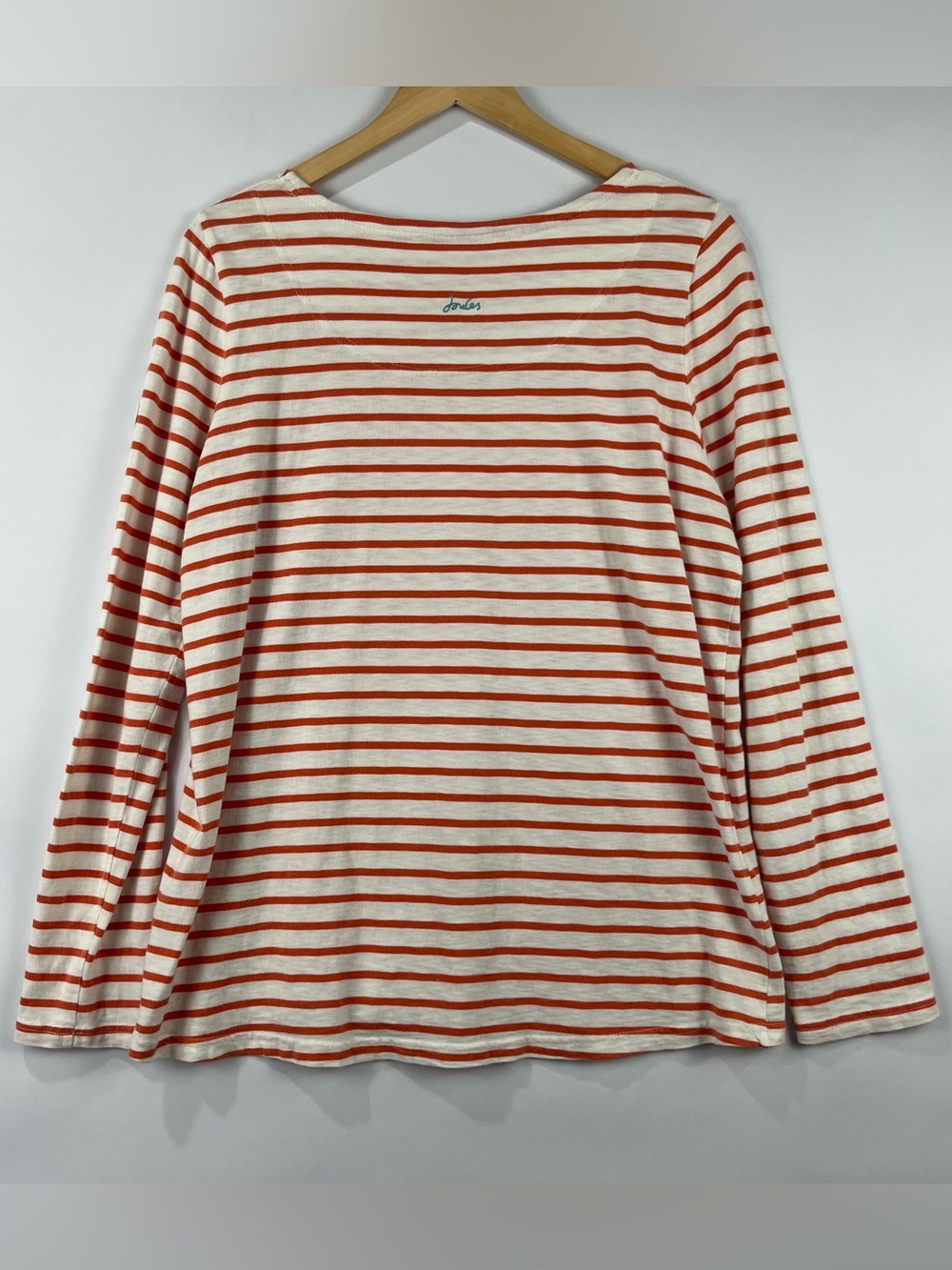 Joules Harbour 100% Cotton Breton Stripe Long Sleeve Top Premium Grade US 12 - Picture 2 of 7